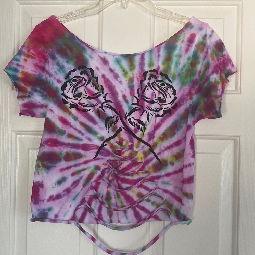 The Drive Clothing One of a Kind Tie Dye Belly Crop